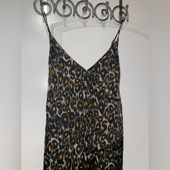 New! R13 90’s Midi Slip Leopard Dress Tie Back 🖤 XS and Medium - Picture 14 of 15